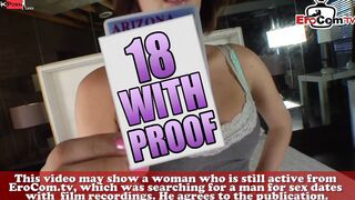 Petite dark haired young woman skank tries facial cummed casting