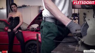 BUMSBUERO - Sexual German Dark Haired Gotten Her Eyes On The Mechanic - LETSDOEIT