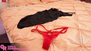GIRLSRIMMING - Slim barely legal Candice Luciani pleasures her boyfriend with a wonderful rimjob