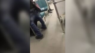Asian twink get's BJ from older man in a subway