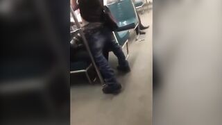Asian twink get's BJ from older man in a subway