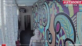 LUSTY HOSTEL - Huge Boobs Step Sister Angel Wicky Fucks two Cocks Into The Shower - LETSDOEIT