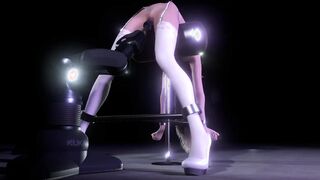 Blonde chick on a FETISH Sex machine | 3D Porn