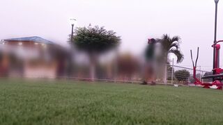 tik toker goes to exercise outdoor, meets a stranger and they end up inside bed.