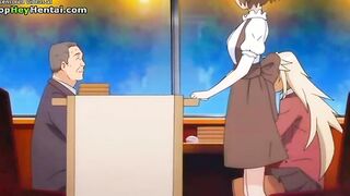 Hentai busty hot babe getting fucked by older man