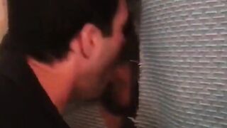 Sucking verbal guy at the glory hole