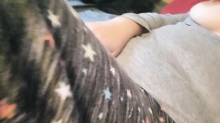 Cumming fully dressed from humping by pillow