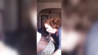 Almost get caught sucking off my cock