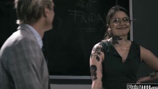 PlainTaboo.com - Inked hispanic fucking her mature professor