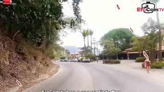 German thin dark haired mom plowed inside holiday at the pool point of view