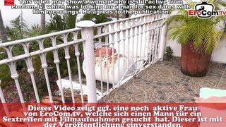 German thin dark hair MILF got private amateur nailed