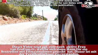 German slim blonde 19 year old bitch pick up for vehicle sex into holiday