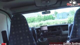 German curvy blonde amateur barely legal meets user for POV auto sex