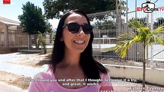 Slim german mom have a real facial date into holiday