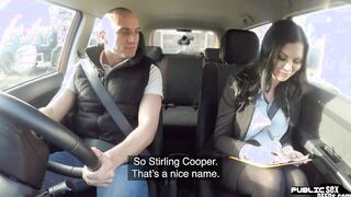 Deep Throat cougar outside screwed outdoors into vehicle by instructor