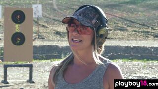 Bored MILF housewives testing big guns