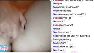 Horny blonde masturbating on random chat