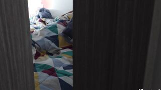 Step Daughter seduces her stepdad and strokes her vagina on his dick until cumming