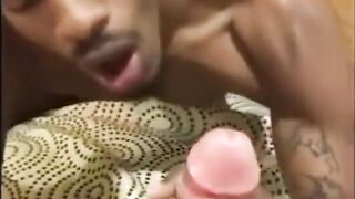 Tatted Black Sucks verbal White Cock