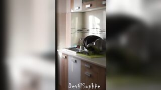 Huge Tit 19 year old Spy in Kitcken by her stepdad