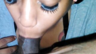 Redbone BBW deep throat BBC for swallow mouthful of cum