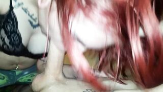Red Haired mom gets a mouth full