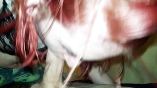 Red Haired mom gets a mouth full