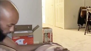 Thug pounding phat ass fiance into the living room