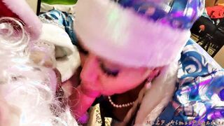 Santa Claus fucks his Santa women by doggy style, makes him suck his staff & makes a lustful bitch cosmetic mask of sperm!