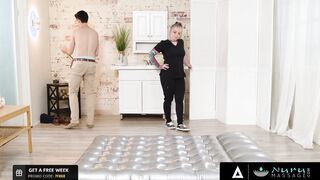 NURU GRIND - Curvy Inked Bombshell Fucks The Hung Geeks From Her Campus
