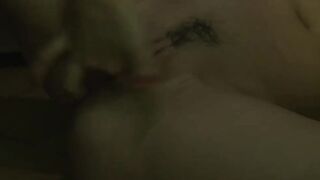 hot dark haired masturbates avidly as she watches herself on screen