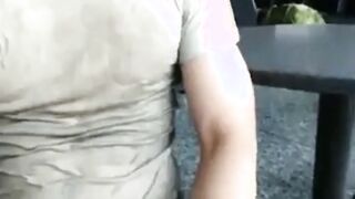 Male airport public piss and cum