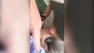 He swallows cum