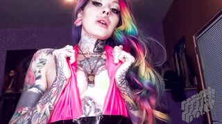 Sissy Brainwash AMSR Whisper Pvc Female Domination Rainbow hair Inked Girlfriend Suicide bimbos Sub Dominati
