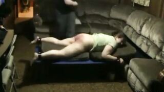 a hard strapping of Nina's chubby ass