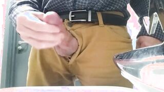 Little cock daddy wank at work with big cum spurt 2 2