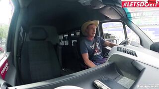 BUMSBUS - Thin Dark Haired Khadisha Latina Loves To Gotten Banged! Into The Backseat - LETSDOEIT