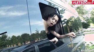 BUMSBUS - Thin Dark Haired Khadisha Latina Loves To Gotten Banged! Into The Backseat - LETSDOEIT