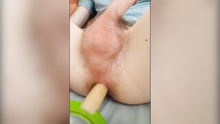 Fuccboi1999 - hardcore wooden dildo fuck and stretch