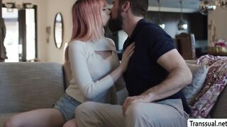 Busty Trans Woman butt fucked by her beareded stepdad