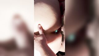 Double stuffed with a vibrating booty plug into step daughters booty