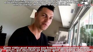 French mom babe get banged! on the chair and swallow