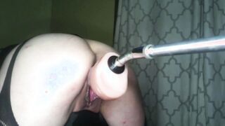 obedience Bench with the Sex Machine an fisting squirting cummed FULL VID