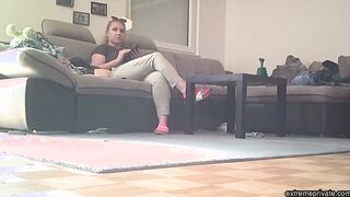 Caught my mom masturbating in clothes