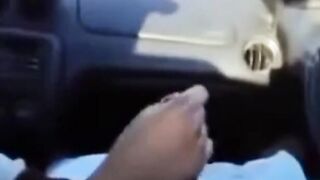 BBC gets a handjob in the car