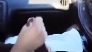BBC gets a handjob in the car