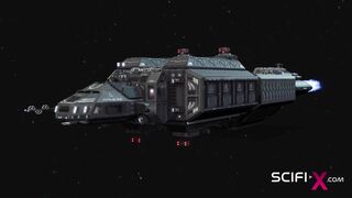 Sex android plays with a Beauty big tit hot inside restraints inside a spacecraft