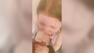 Sucking Off His Huge Dick While Wearing Handcuffs Until He Jizzes All Over My Face Real Lovers