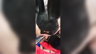bondage femom bbw fiance plowed her sissy sub husband with long fake-dick and cum into his mouth