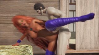 3D Porn - Sex with Starfire (Creampie)